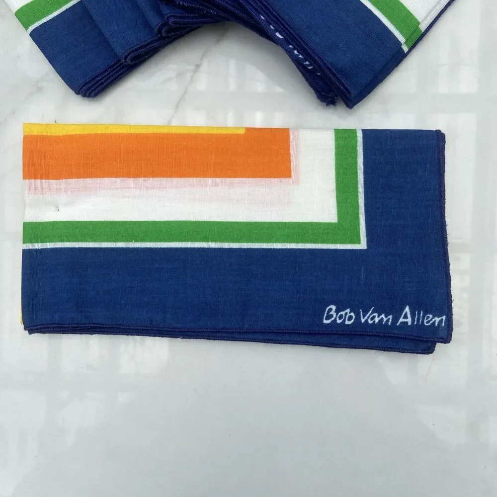 Bob Van Allen MCM Cloth Napkins Squares Set Of 8 Avant Grade MOD Retro